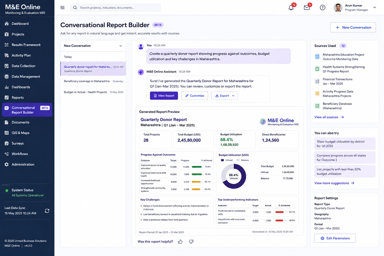 RAG-Enabled Conversational Report Builder